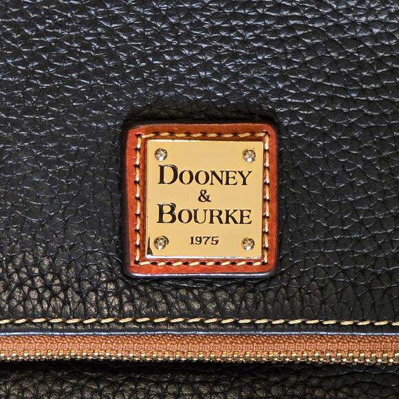 Dooney & Bourke Black Pebble Grain Leather Foldover Zip Crossbody - Picture 4 of 14